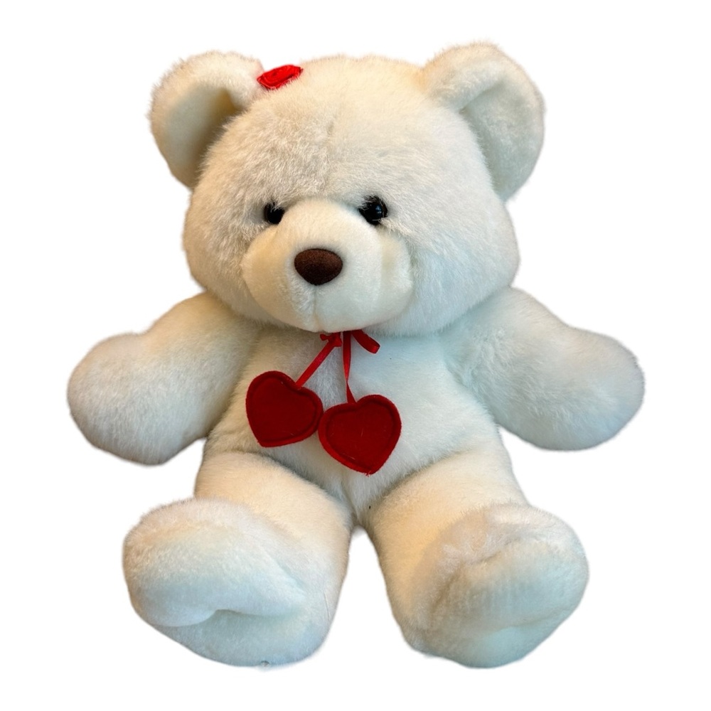 Vintage 1993 The Summit Collection 12” White Bear w Valentine Hearts